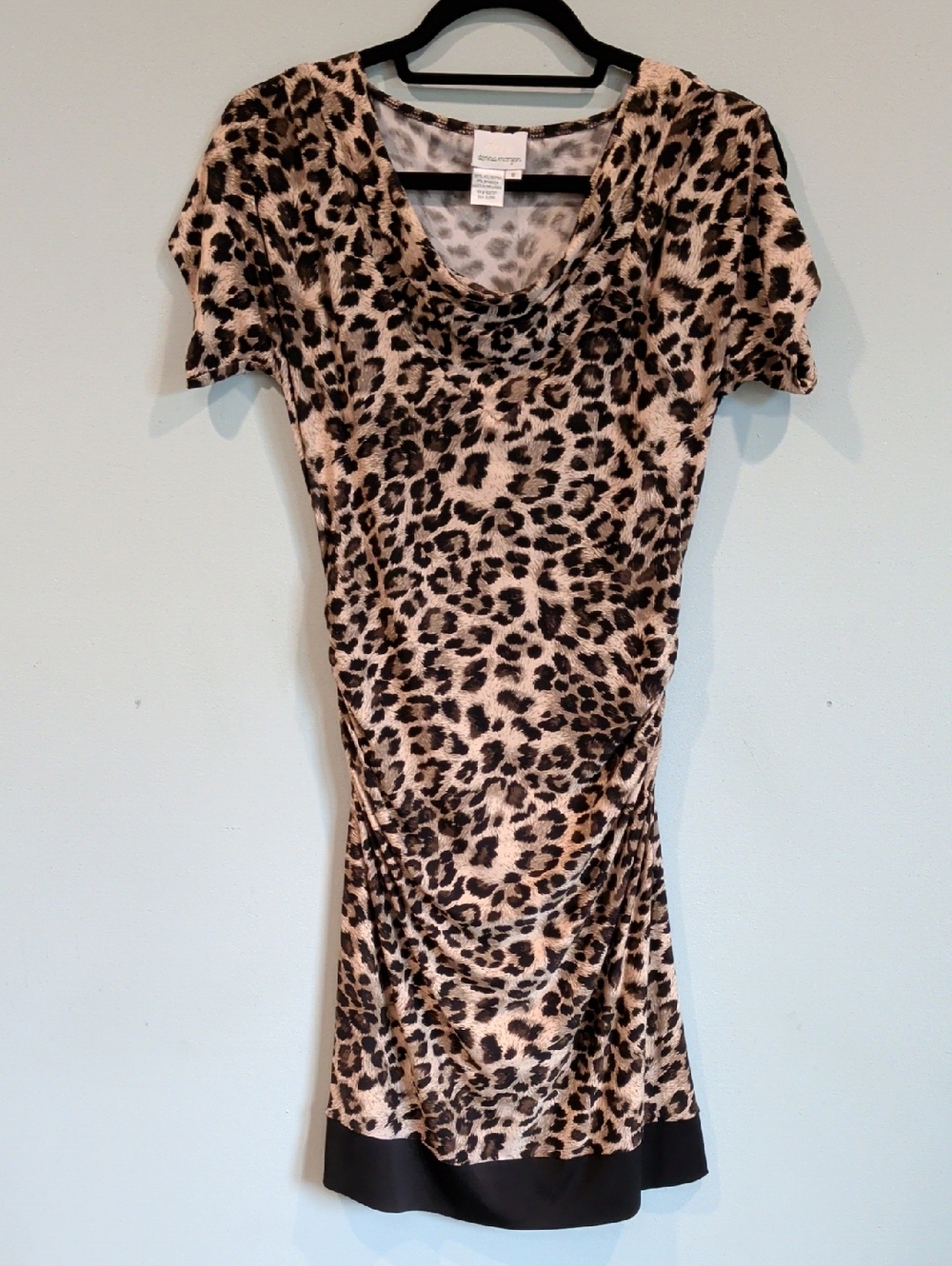 donna morgan Leopard Print Short Sleeve Dress 8 NWOT